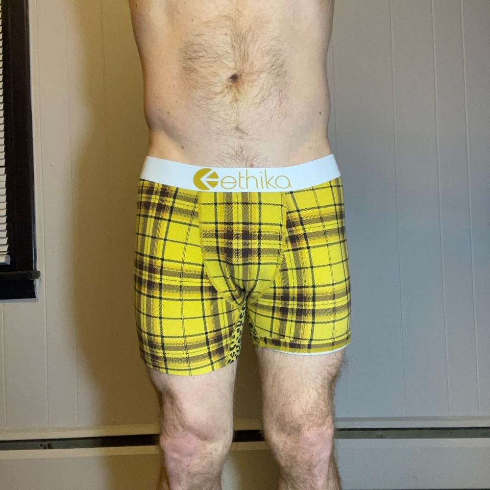 Ethika Yellow and Black Plaid Boxer Briefs